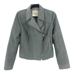 Hei Hei Anthropologie Womens Size Small Gray Faux Suede Moto Jacket